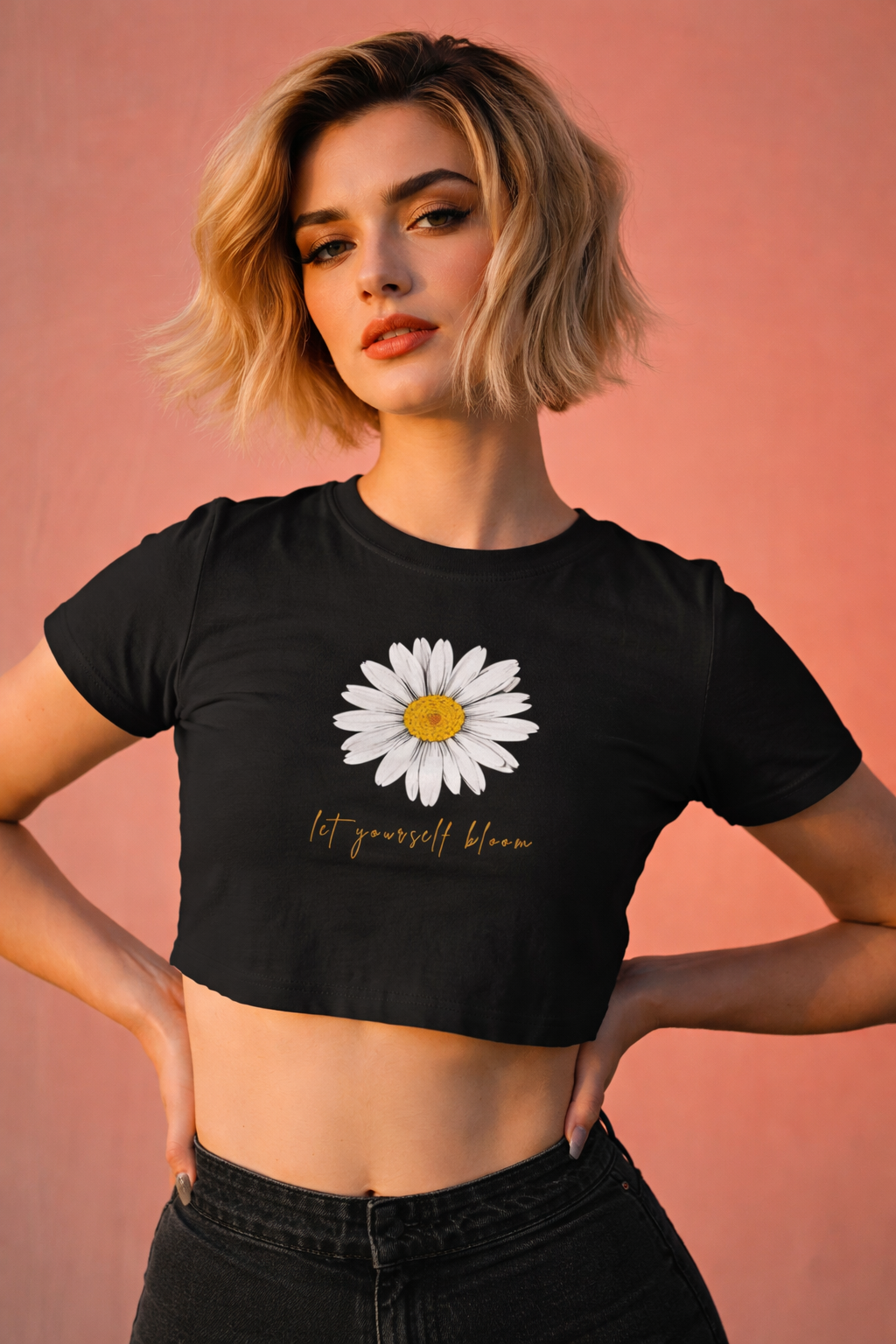 Bloom Soft Daisy Crop Top – Minimal Aesthetic Wear