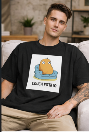 Couch Potato Oversized T-Shirt By THE UNBRANDED CLUB