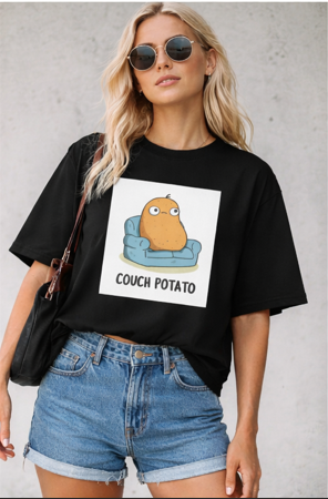 Couch Potato Oversized T-Shirt By THE UNBRANDED CLUB