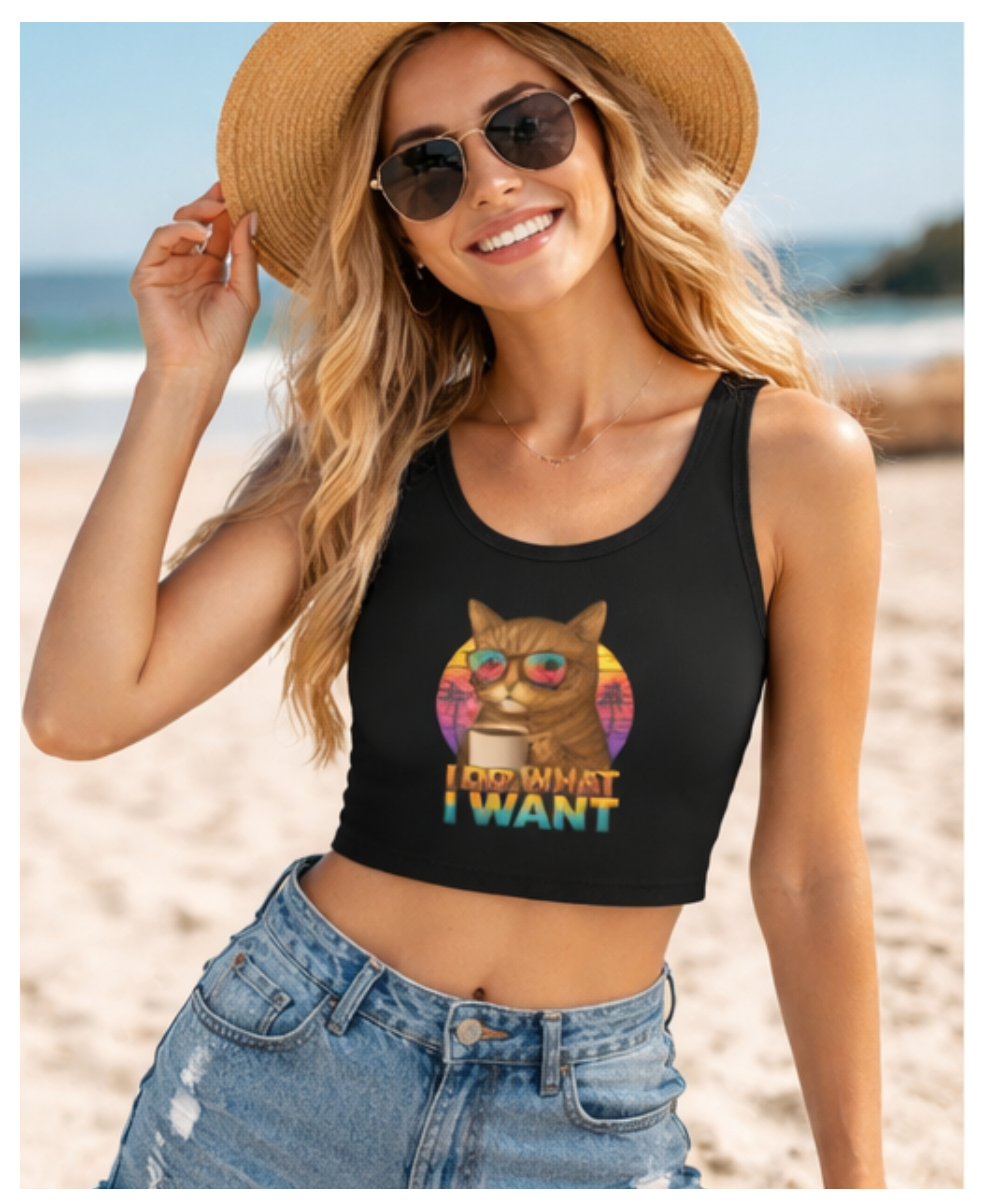 Unapologetic Cat Crop Tank – I Do What I Want !!!