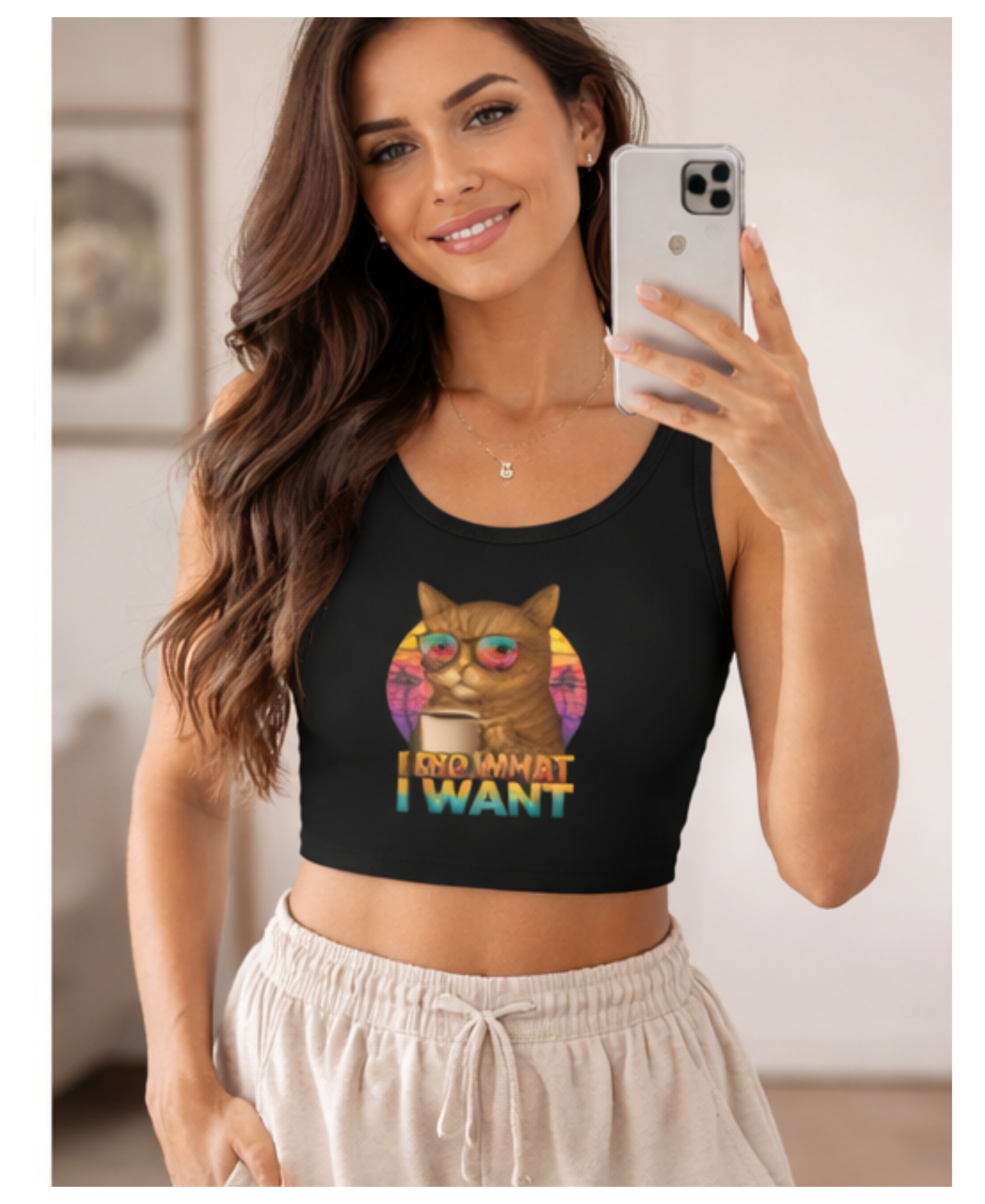 Unapologetic Cat Crop Tank – I Do What I Want !!!
