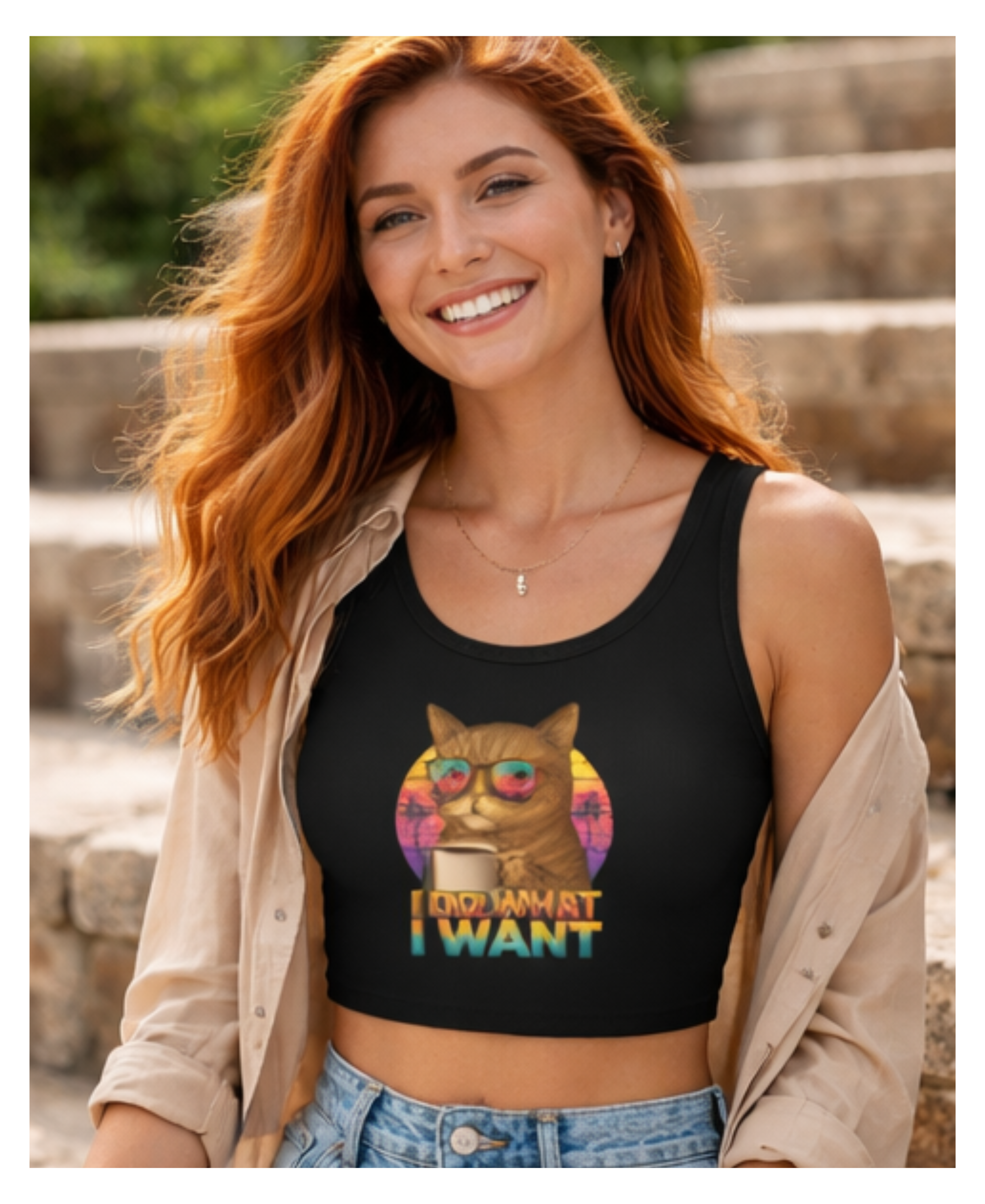 Unapologetic Cat Crop Tank – I Do What I Want !!!