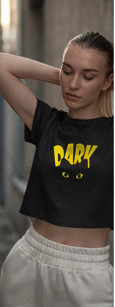 DARK Cat Eyes Crop Top – Bold Streetwear Vibe