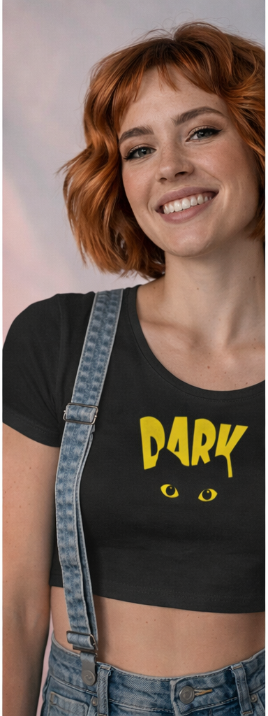 DARK Cat Eyes Crop Top – Bold Streetwear Vibe