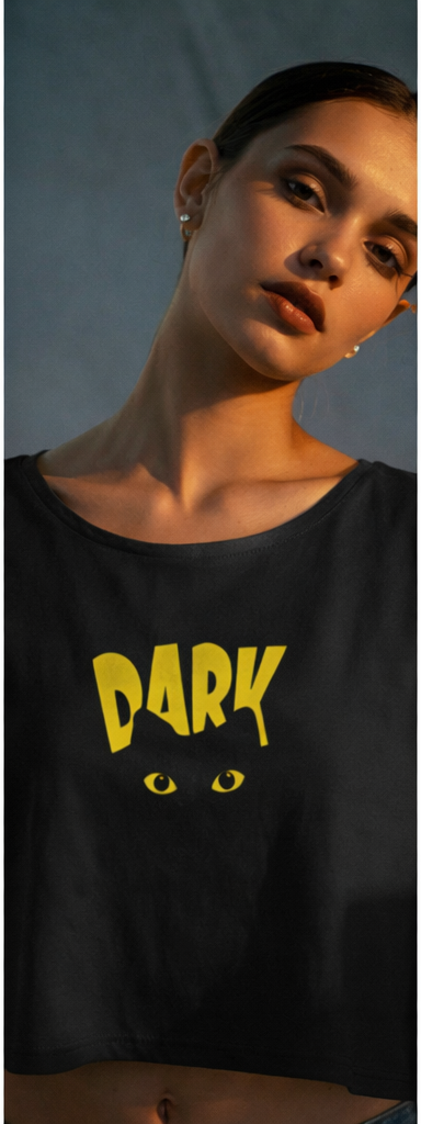 DARK Cat Eyes Crop Top – Bold Streetwear Vibe