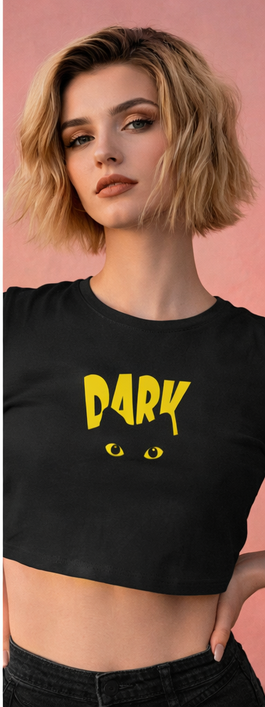 DARK Cat Eyes Crop Top – Bold Streetwear Vibe